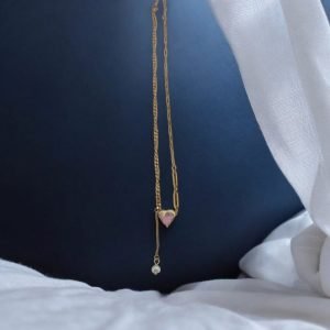 Collar corazon rosa