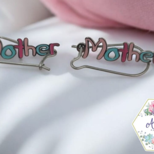 ARETES MOTHER PLATA ROSA