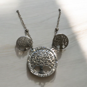 COLLAR ARETES ARBOL DE LA VIDA PLATA