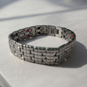 PULSERA PLATA CABALLERO CUADROS