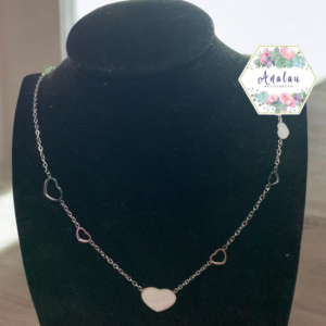 COLLAR CORAZON BLANCO PLATA 6