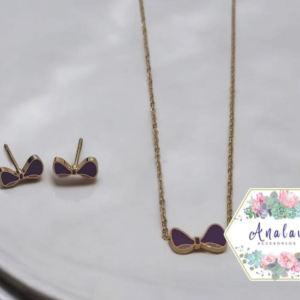 COLLAR ARETE MOÑO MORADO