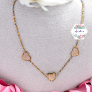 COLLAR 3 CORAZONES BLANCO