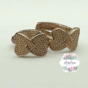 ARRACADA DOBLE CORAZON TEXTURA