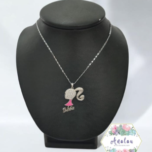 COLLAR DE BARBIE PLATA INCRUSTADO