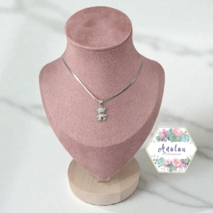 COLLAR DE OSO PLATA CADENA DE PLANCHA
