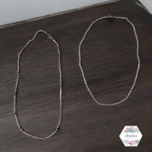 COLLAR PLATA BOLITAS Y LISO