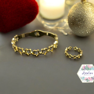 BRAZALETE ESTRELLA DORADO ANILLO