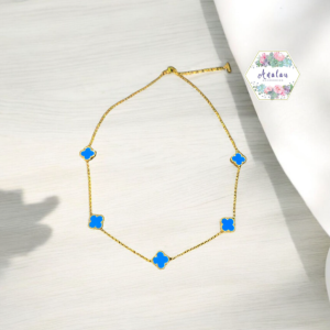 COLLAR TREBOL 5 AZUL