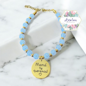 PULSERA MAMA DORADO PERLAS