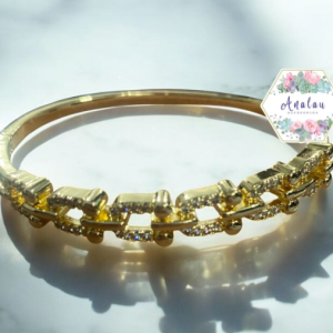PULSERA DORADA ESABON CON PIEDRAS