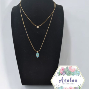 COLLAR DOBLE DE OJO AZUL PARADO