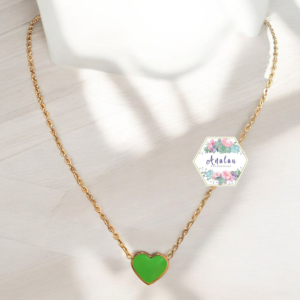 COLLAR CORAZON VERDE LISO