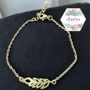 PULSERA DE PLUMA DORADA