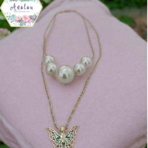 COLLAR MARIPOSA PERLAS BLANCAS