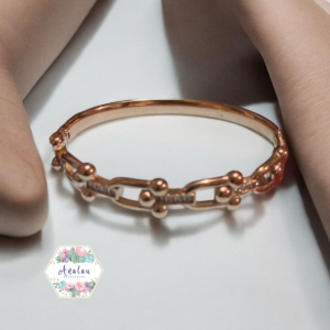 BRAZALETE ROSA ESLABON PIEDRA