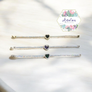 PULSERA CORAZON TIRA DIAMANTE