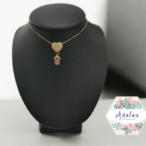 COLLAR DE NIÑA CORAZON INCRUSTADO