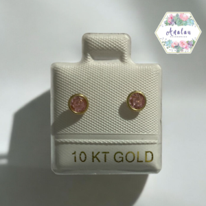 BROQUEL ORO 10K REDONDO ROSA