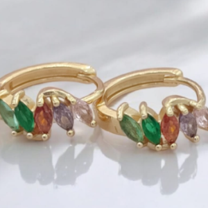 ARETE 5 PIEDRAS COLORES