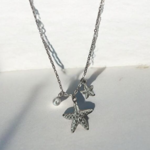 COLLAR ESTRELLA Y PERLA PLATA