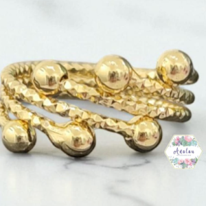 ANILLO DE 6 BOLITAS 3 TIRAS