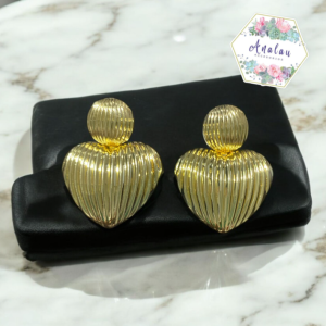 ARETE DORADO CORAZON RAYADO