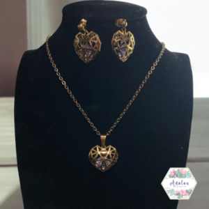 COLLAR ARETES CORAZON ENRREDADO