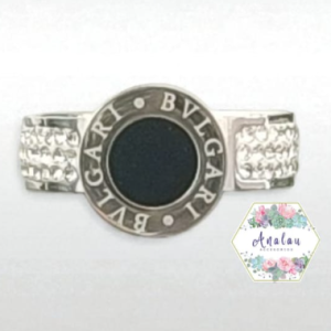 ANILLO BVULGARI PLATA INCUSTRADO LADOS