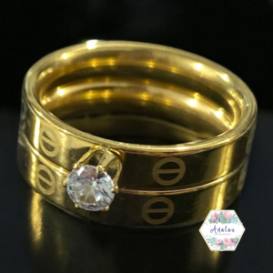 ANILLO DOBLE CARTIER 1 PIEDRA