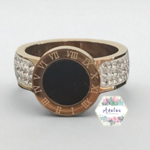 ANILLO BULGARI INCRUSTADO NEGRO ROMANO