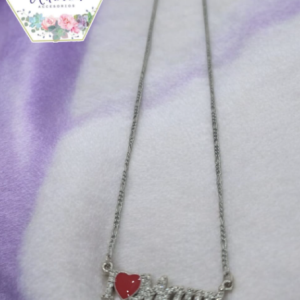 COLLAR I MAMA CORAZON ROJO PLATA