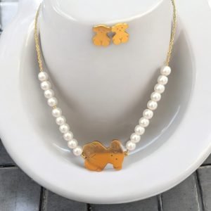 COLLAR ARETE TOU PERLAS DORADO