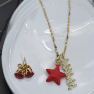 COLLAR MAMA ESTRELLA ROJO