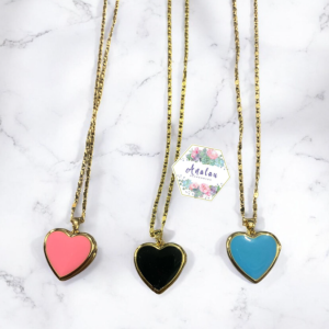 COLLARES DE CORAZON RELICARIO