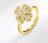 ANILLO TREBOL DORADO GIRATORIO DE PLATA DE LEY925 ALVIAR ANSIEDAD