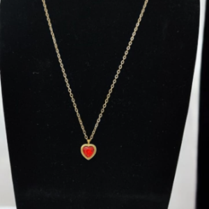 COLLAR CORAZON ROJO LISO