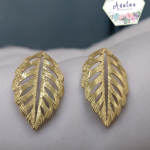 ARETES DE HOJA DORADO