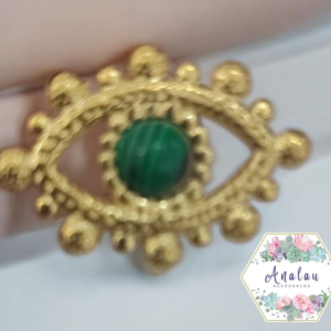 ANILLO OJO VERDE DORADO