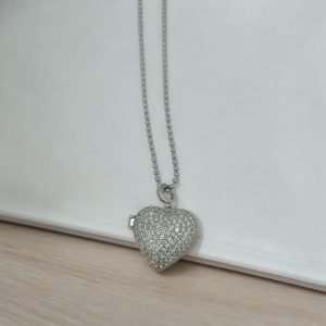 COLLAR CORAZON PLATA RELICARIO