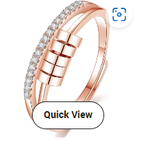 Anillo PLATA 925 ROSADO TIRA DE PIEDRAS 5 CIRCILOS meditación giratorio ajustable giratorios contra el estrés ansiolítico Fidget Spinne