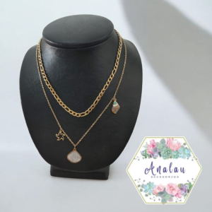 COLLAR DOBLE 2 CONCHAS 1 ESTRELLA