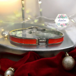 PULSERA HERMESSE PLATA ROJA