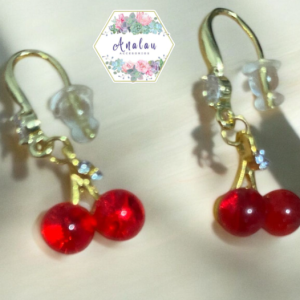 ARETE DE GANCHO CEREZA ROJO