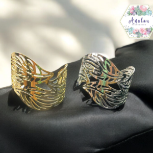 BRAZALETE DORADO PLATA HOJAS