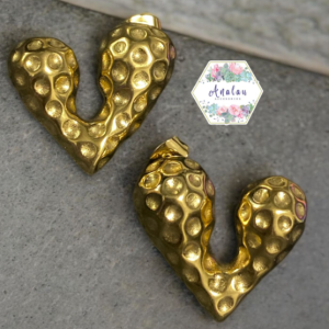 ARETES DORADO CORAZON HUECOS