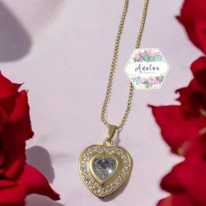 COLLAR CORAZON BLANCO INCRUSTADO