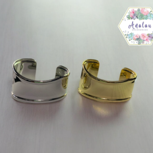 BRAZALETTE LISO ABERTURA PLATA DORADO