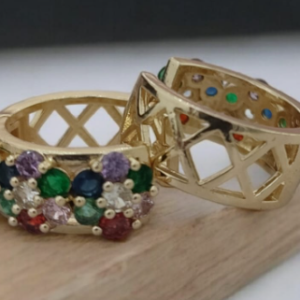 ARETE FLORES COLORES DOBLE VIST