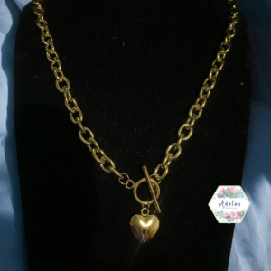 COLLAR CORAZON BROCHE CANDADO